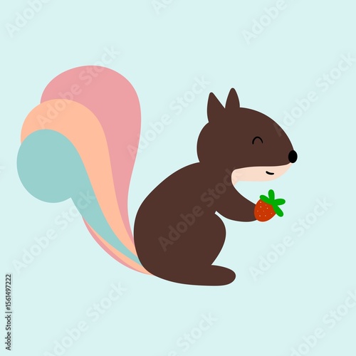 squirrel with strawberry