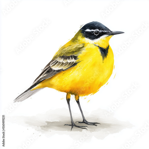 Yellow Bird Illustration , PNG isolated cut out image