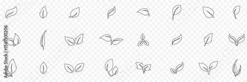  leaf icons set. Leaves icon on transparent background. Collection green leaf. eps 10 
