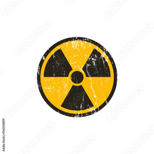 radioactive – hazard sign with grunge effect – vector illustration