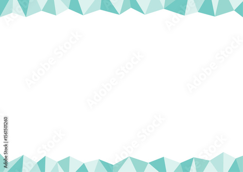 氷をイメージした上下の横型のフレームイラスト_緑
