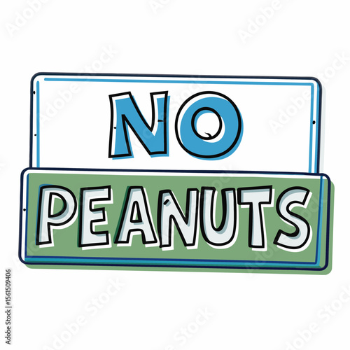 No Peanuts Sign Illustrating Allergy Awareness for Blogs, Educational Content, Health Articles, and Public Health Campaigns  