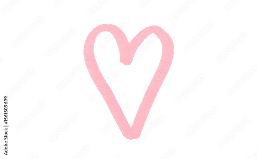 Obraz premium Pink heart drawn with ink on transparent background.