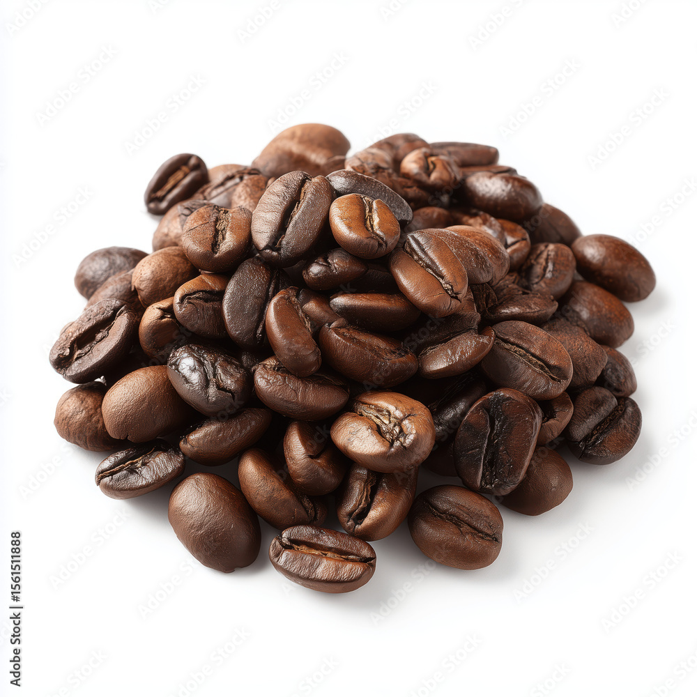 Fototapeta premium Roasted Coffee Beans Closeup , PNG isolated cut out image