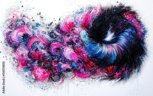 Abstract painting with swirling colors