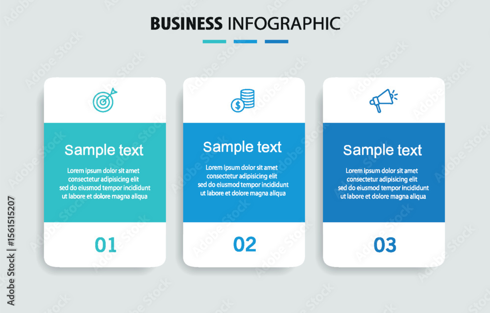 Fototapeta premium Modern business infographic template with 3 options or steps
