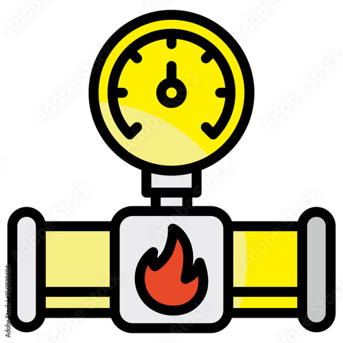 Gas Pipeline  Icon Element For Design