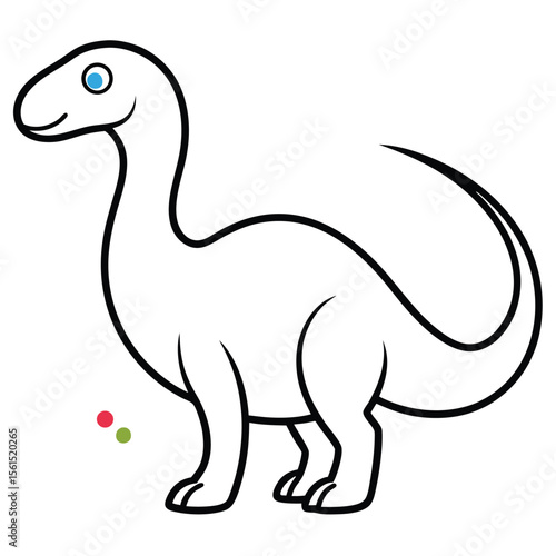Detailed outline illustration of a parasaurolophus dinosaur