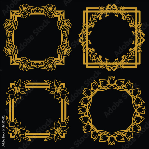 Stylish Floral Frames Premium Decorative Set Packs Up To Date Look