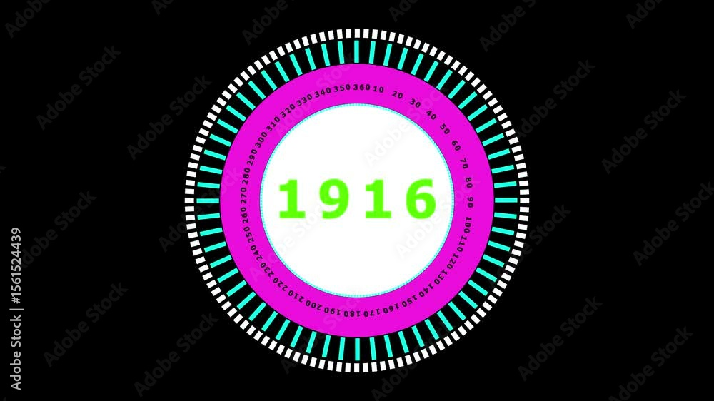 Animated Circular Countdown Timer with Numbers and Graduated Scale ...
