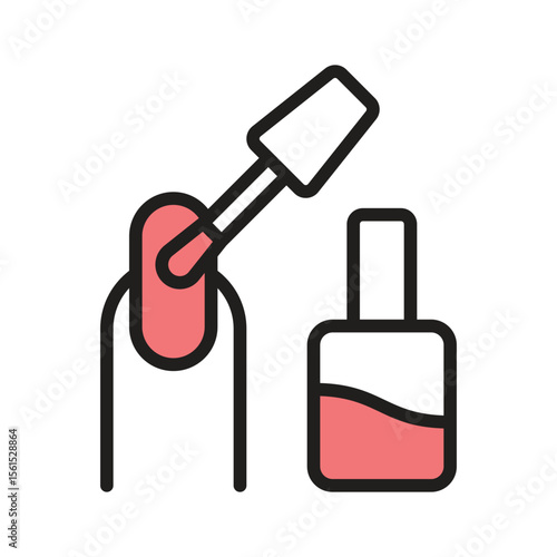 Nail polish applying brush, icon in glyph style