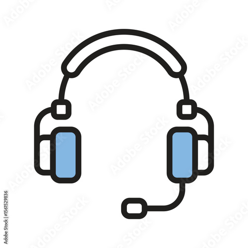 A handy glyph style icon showing headset with mic