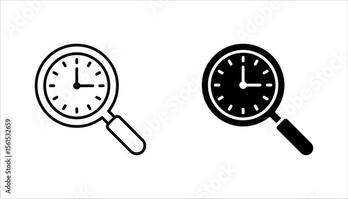 Time analysis linear icon set. Business management strategy. vector illustration on white background