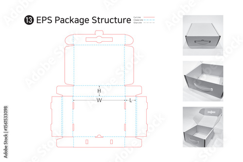 P2_13. Handle Double Box. It is a corrugated box assembled with one corrugated cardboard, and is also used for product packaging that weighs somewhat.