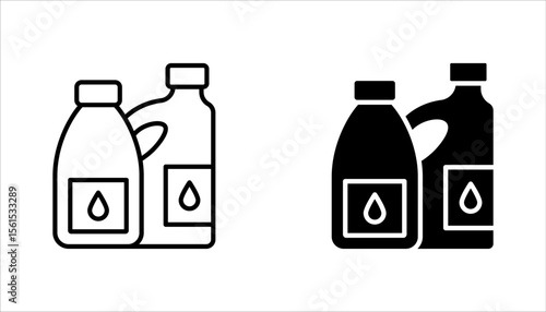 Cleaning products icon set. household cleaning and housekeeping thin line symbol. vector illustration on white background