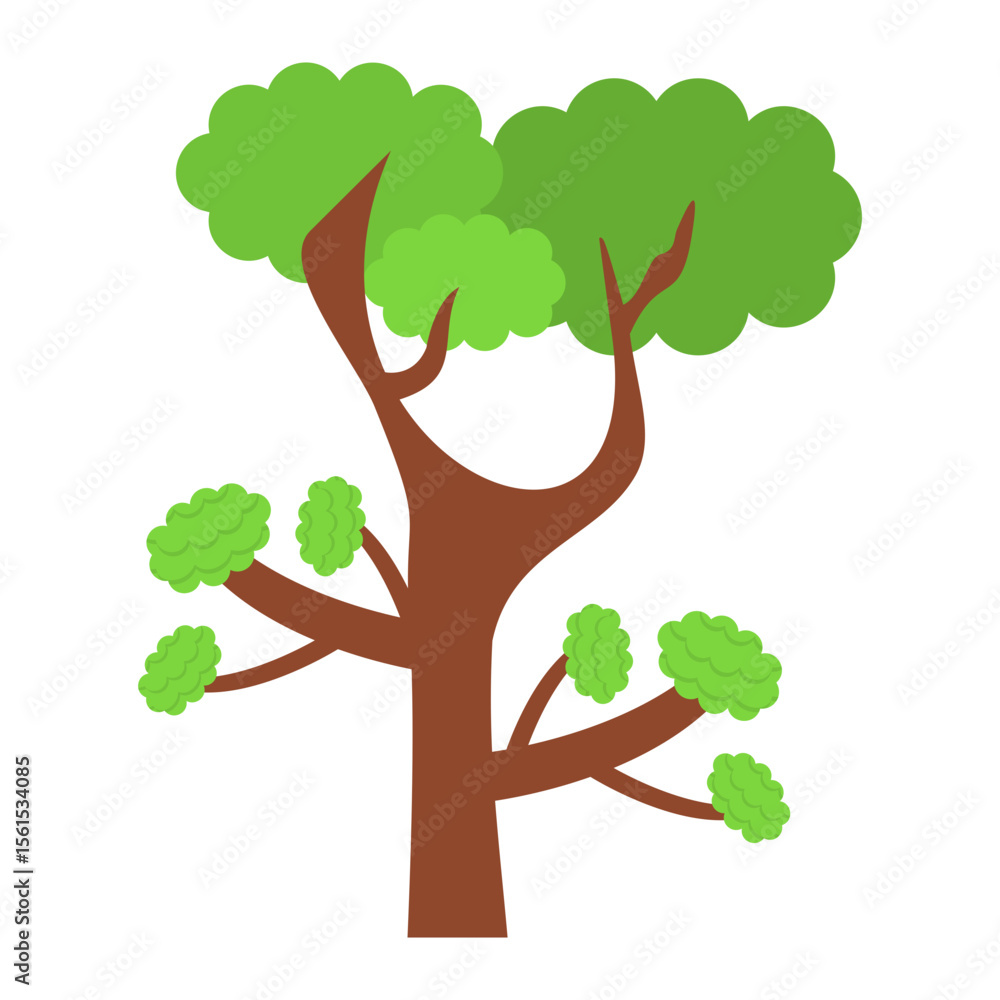 Obraz premium Cute Tree Vector Icon