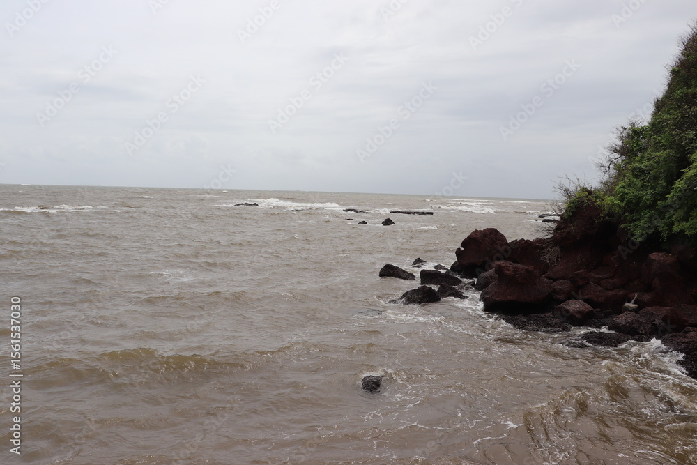 Fototapeta premium Goa is a beautiful coastal state in India, it is famous for its nightlife and adventure sports, its a place for fun filled vacation with friends and family. The sea and the shore are love for travel.