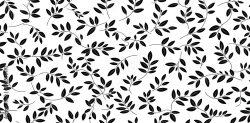Elegant floral seamless pattern with tree branches. Vector organic background.