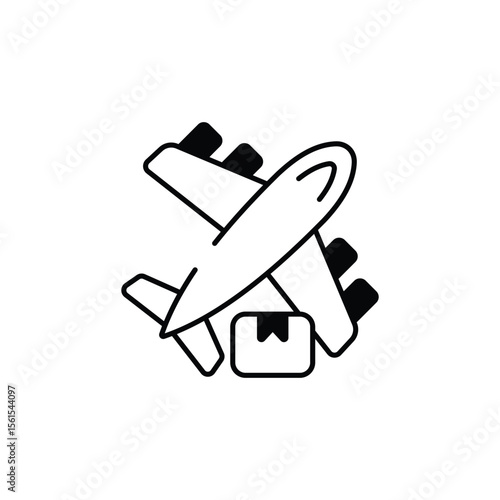 Air Cargo icon design with white background stock illustration