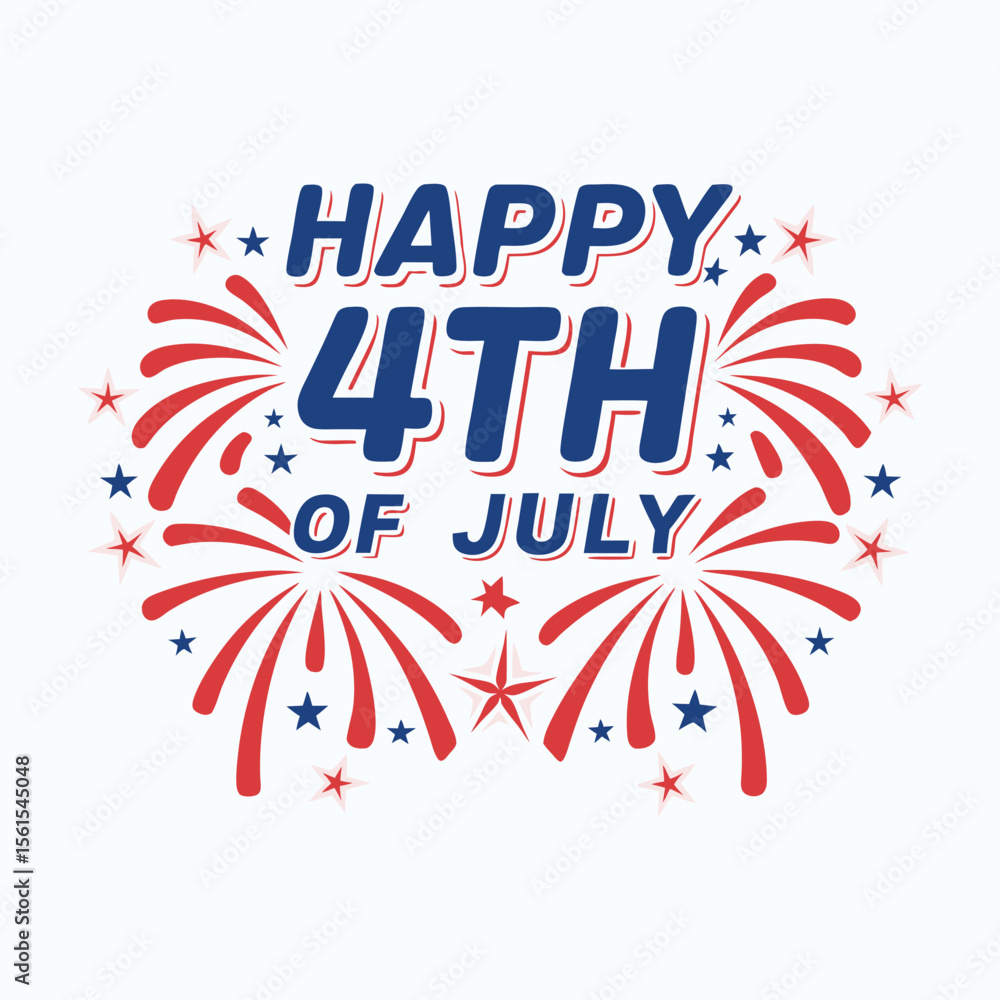 Obraz premium Happy 4th of July with Abstract Firework Trails