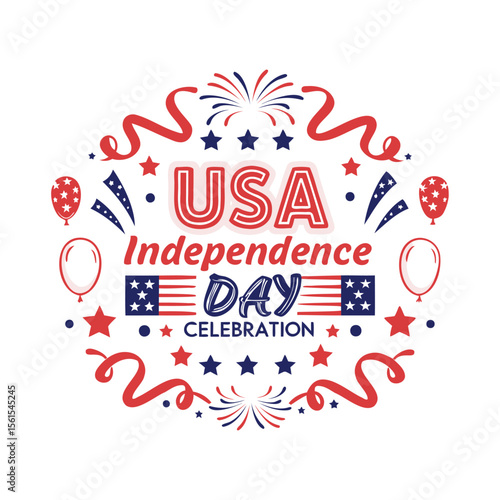 USA Independence Day Celebration Badge Vector