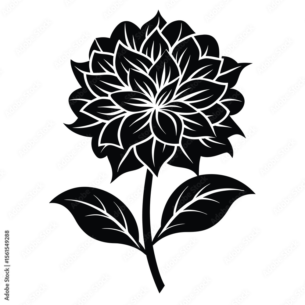 Elegant Black Flower Illustration
