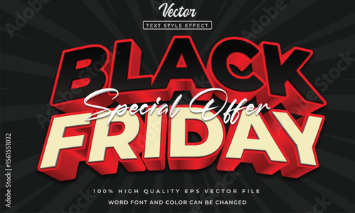 black friday 3d text effect template