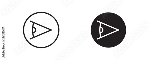 Eye side icon set in black filled and stroke. side icon Graphic vector set