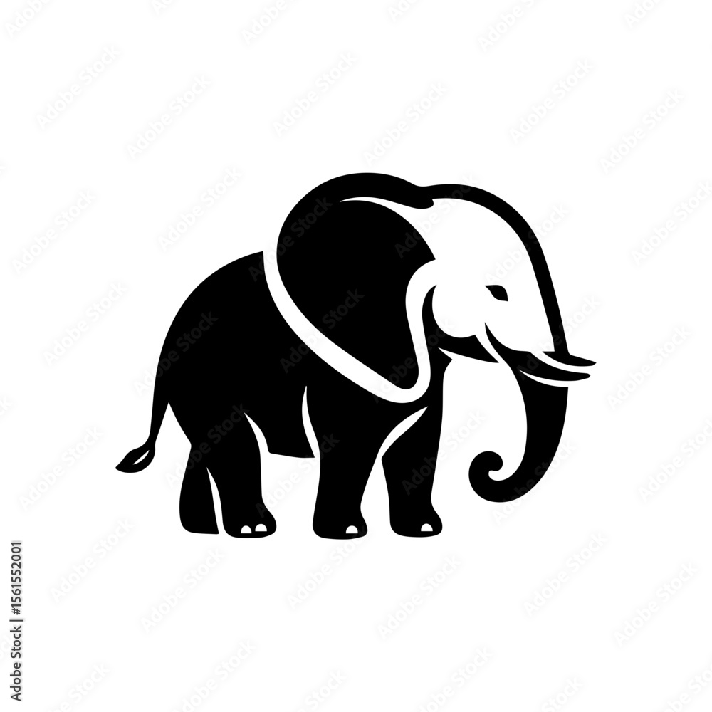 Obraz premium minimalist vector silhouette, Such a gentle-looking elephant