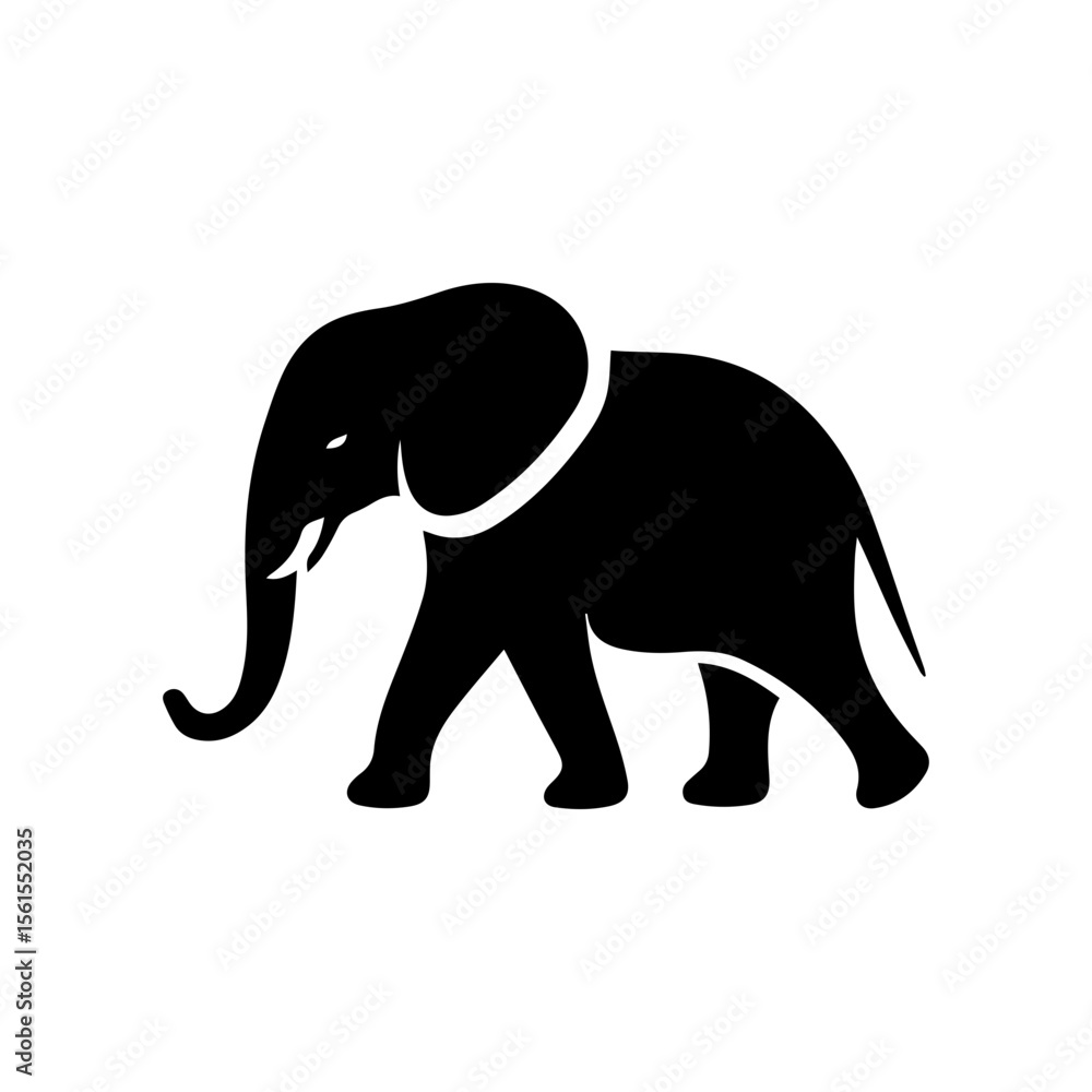 Fototapeta premium minimalist vector silhouette, Such a gentle-looking elephant