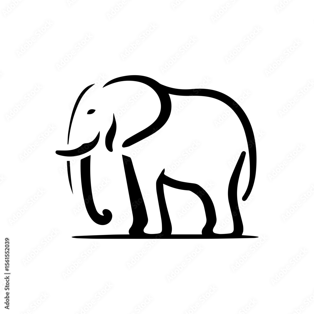 Fototapeta premium minimalist vector silhouette, Such a gentle-looking elephant