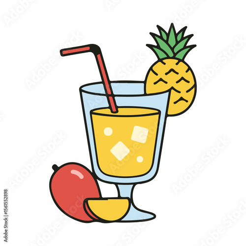 Summer beach Vector Icons – Fruit Ice Tropical Drink icon, suitable for digital use icon