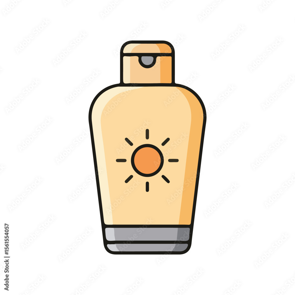Obraz premium Summer beach Vector Icons – Sunscreen Bottle icon, suitable for digital use icon