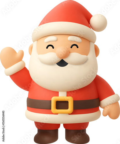 3d smiling cute Santa Claus, isolated on white background. Santa Claus icon in 3d vector. Vector illustration