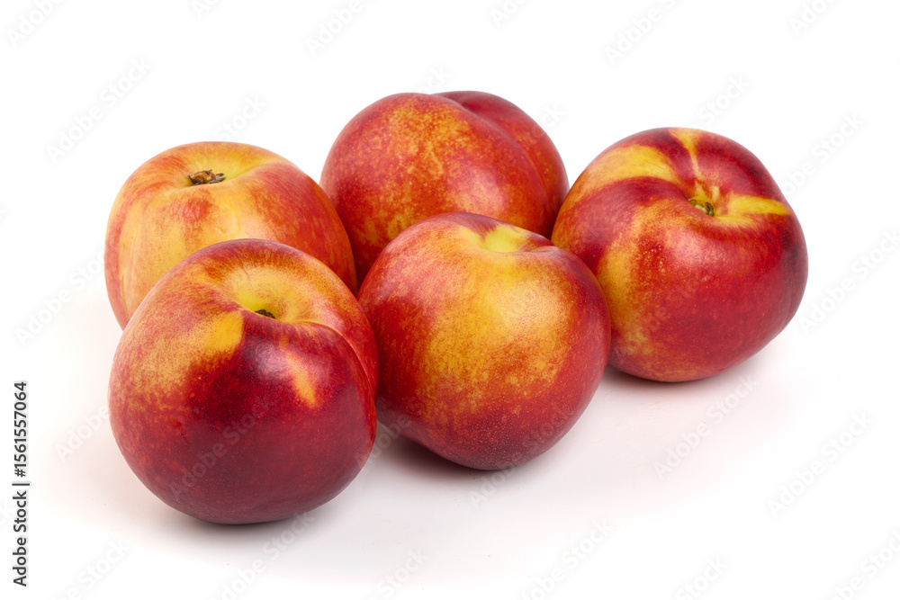 Nectarines, Fresh Fruit Arrangement, isolated on white background Nectarines, Fresh Fruit Arrangement, isolated on white background