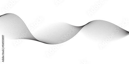 "A minimalist, abstract design featuring a smooth, flowing wave or ribbon-like element in shades of grey against a clean white background, emphasizing gentle curves and subtle gradients."
