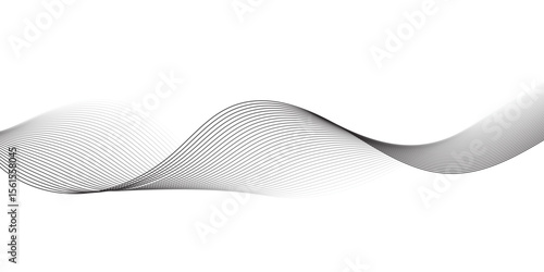 "A minimalist, abstract design featuring a smooth, flowing wave or ribbon-like element in shades of grey against a clean white background, emphasizing gentle curves and subtle gradients."