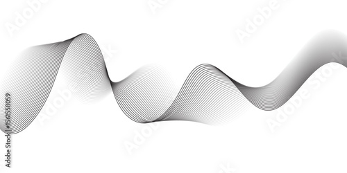 "A minimalist, abstract design featuring a smooth, flowing wave or ribbon-like element in shades of grey against a clean white background, emphasizing gentle curves and subtle gradients."
