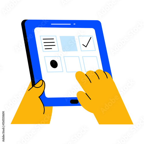 Flat style illustration showing person jotting thoughts in notebook
