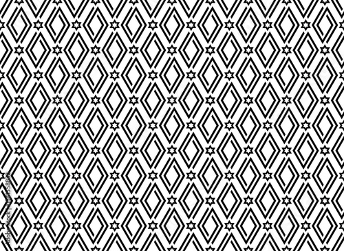 Abstract geometric pattern. A seamless vector background. White and black ornament. Graphic modern pattern. Simple lattice graphic design.