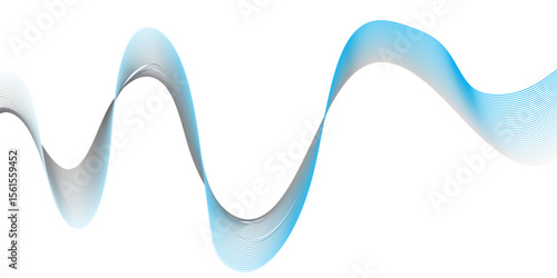 "A delicate, flowing wave of translucent blue light gracefully traverses a pristine white background, creating a sense of ethereal movement and modern simplicity."