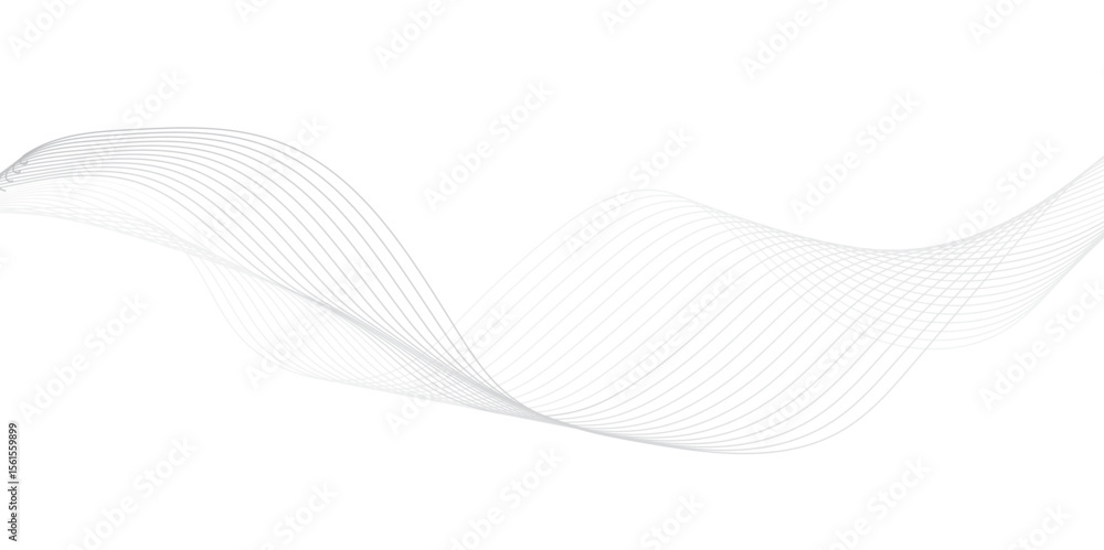 Fototapeta premium A minimalist abstract image featuring a flowing, translucent, wavy line or ribbon against a clean white background, evoking a sense of calm movement and simplicity. 