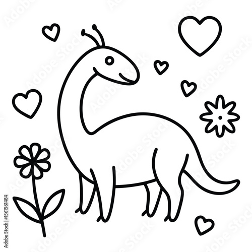 Detailed outline drawing of a parasaurolophus dinosaur in vector format