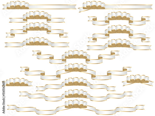 リボン、6白、波縁2