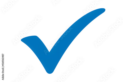 Blue check mark icon isolated on transparent background