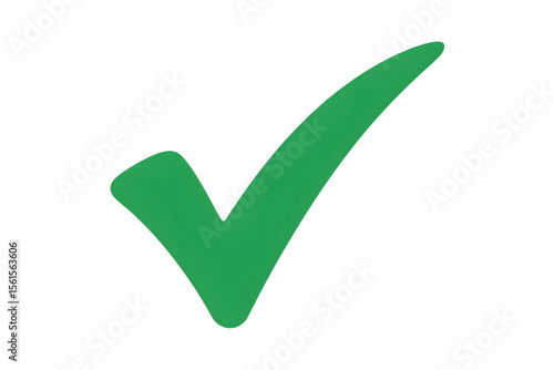Green check mark icon isolated on transparent background