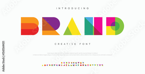 Geometric font color art alphabet abstract decorative letters set. Overlay colorful type for modern logo headline bright lettering and poster typographic. Minimal style vector typography design