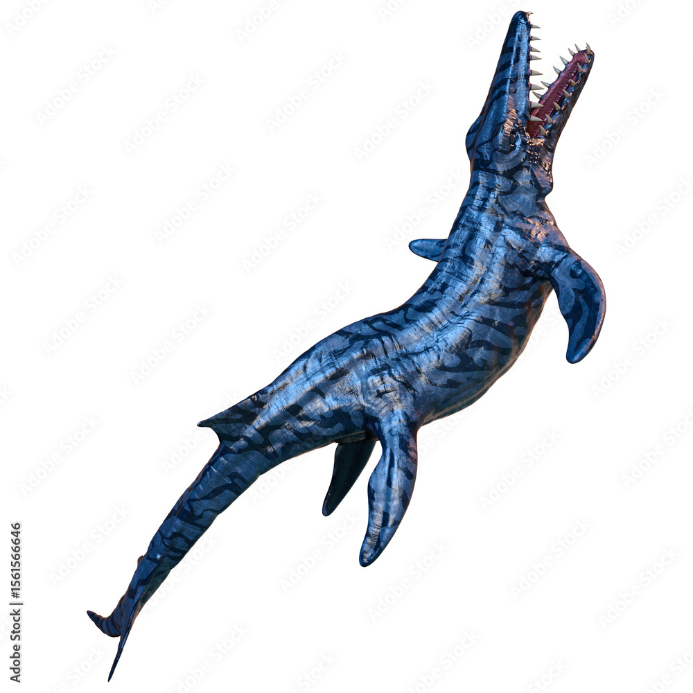 3D Rendering Mosasaurus on White 3D Rendering Mosasaurus on White