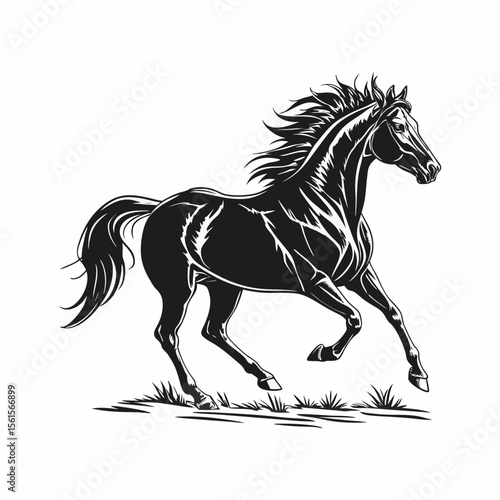  Vactor Horse run silhouette of clean vactor of hourse Animal Horse Rearing horse frind good