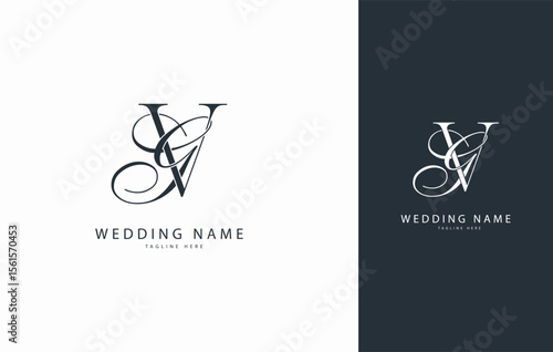 GV VG wedding initial monogram letter logo